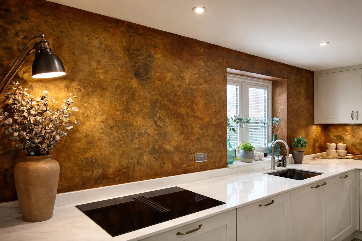 Seamless micro cement wall finish by Paul White Plastering in the Midlands